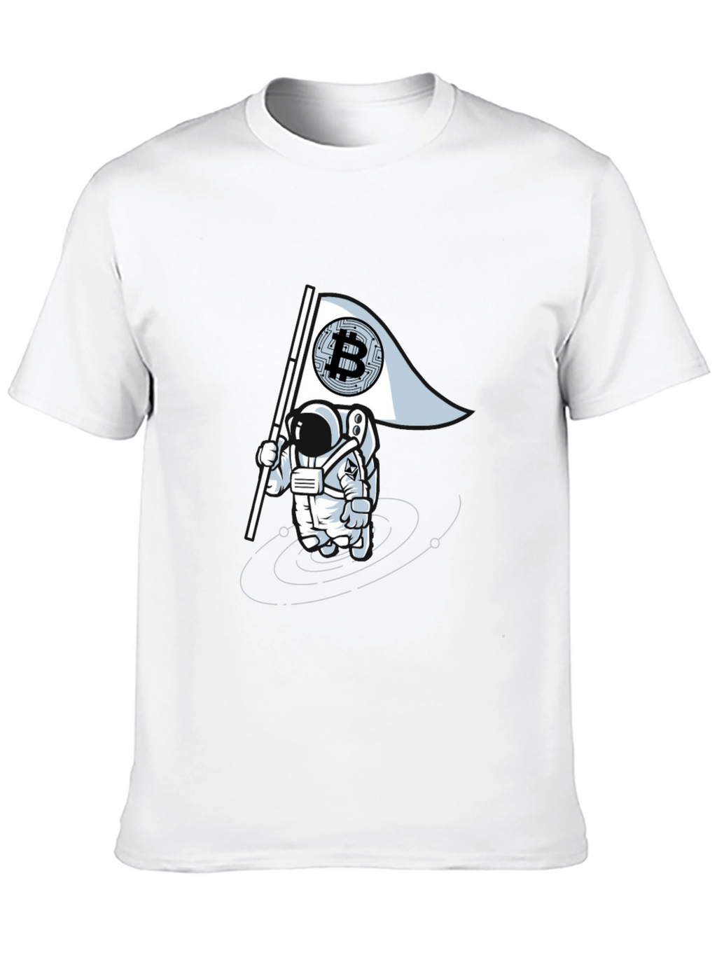 Bitcoin Astronaut Graphic Tee - Crypto Flag T-Shirt