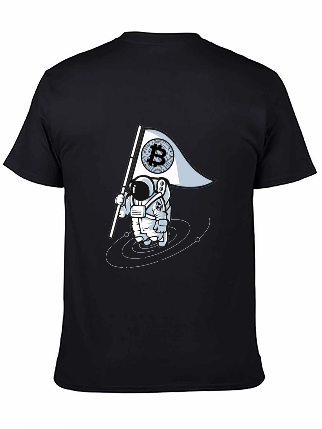 Bitcoin Astronaut Graphic Tee - Crypto Flag T-Shirt