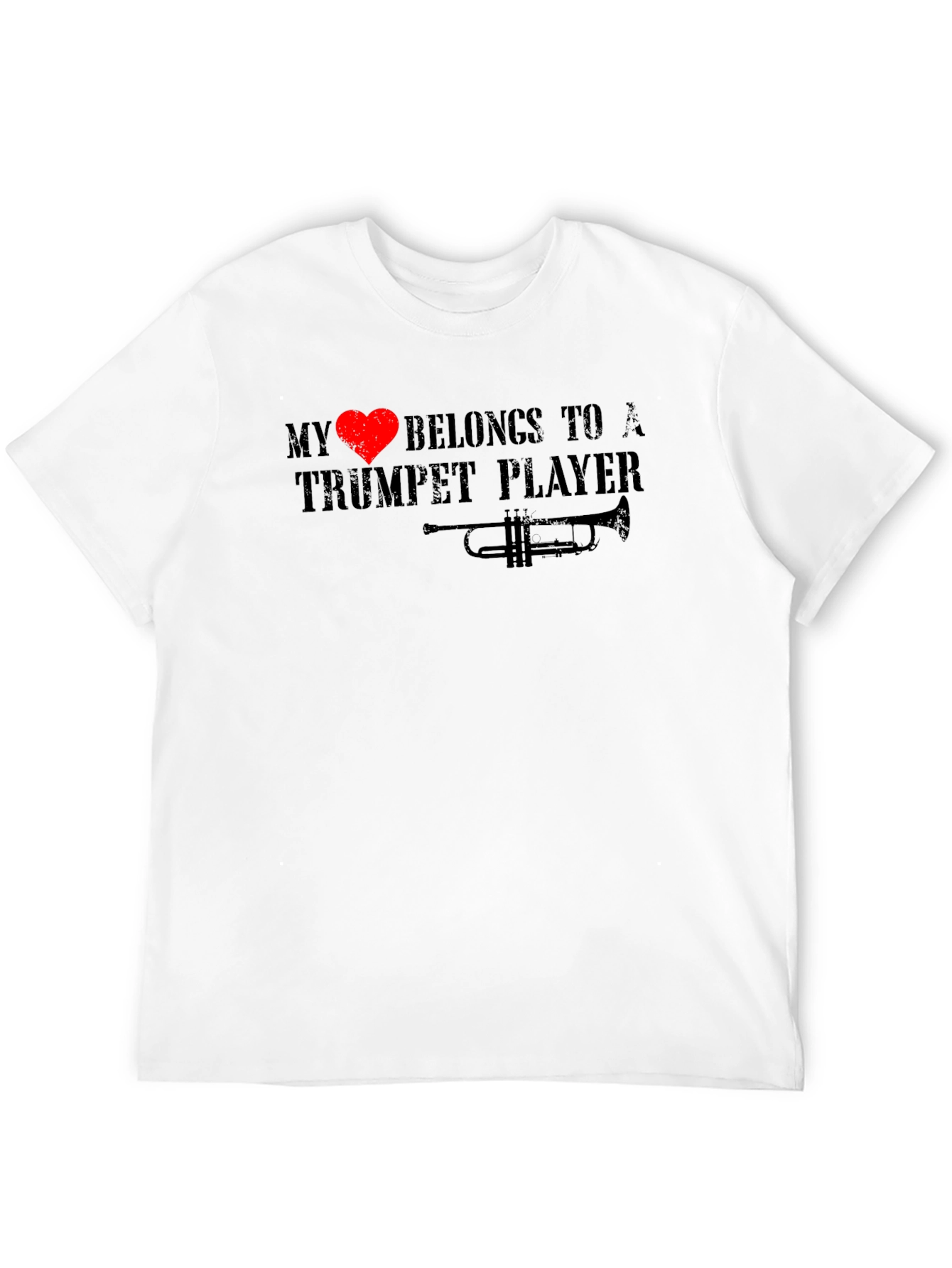 My Heart Belongs to a Trumpet Player Black T-Shirt