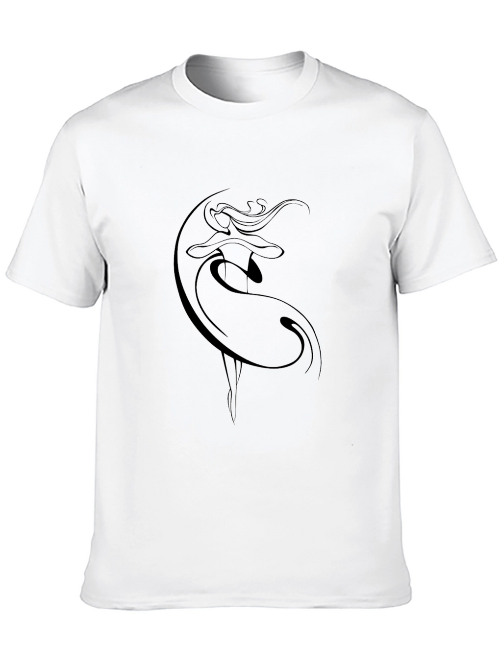 Elegant Silhouette Graphic Tee - Black