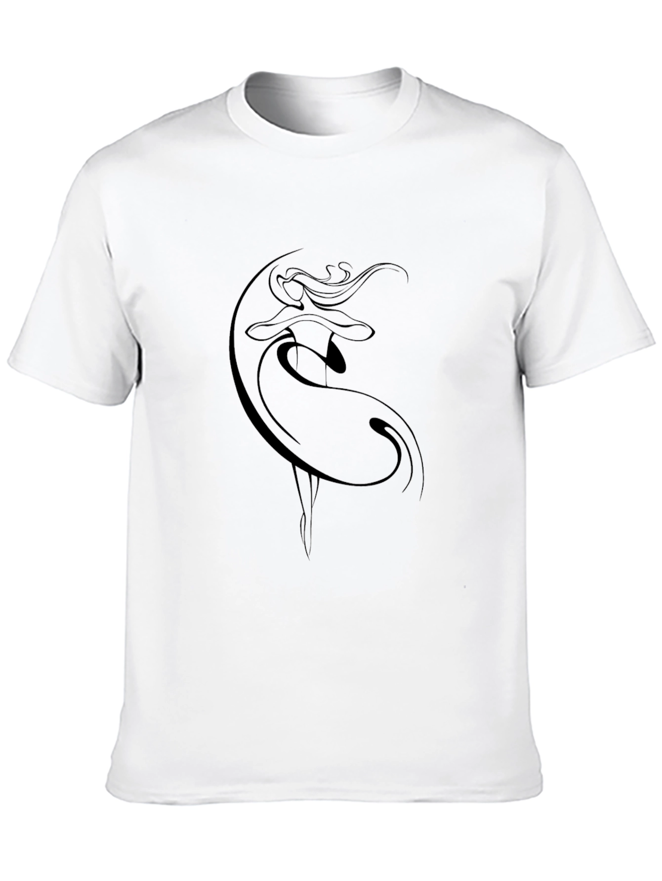 Elegant Silhouette Graphic Tee - Black