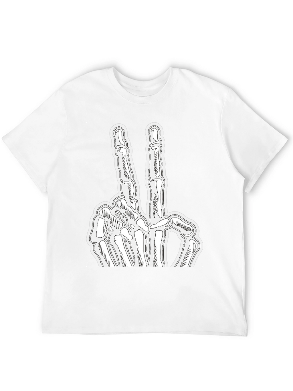 Skeleton Peace Sign Black Graphic Tee