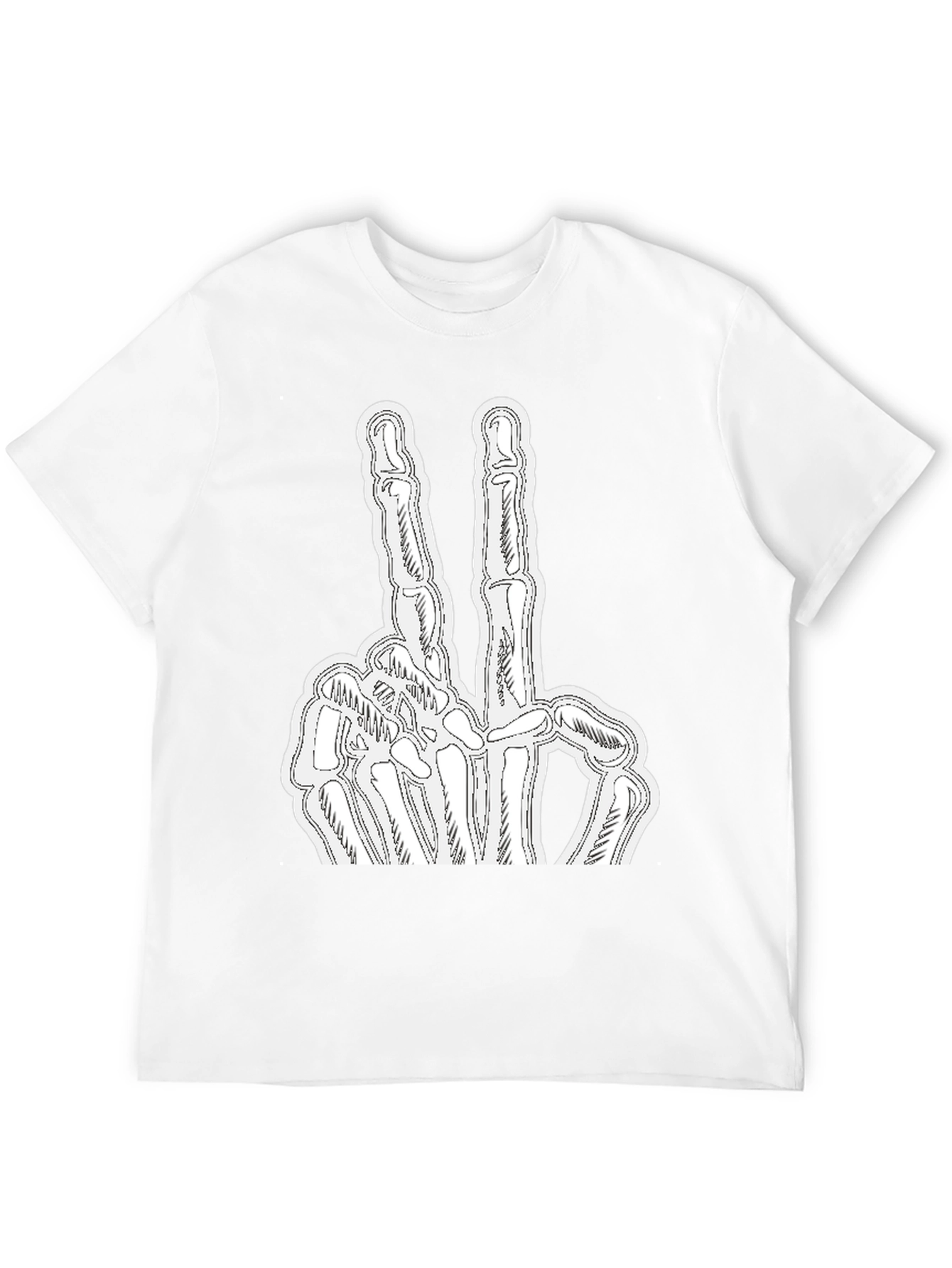 Skeleton Peace Sign Black Graphic Tee