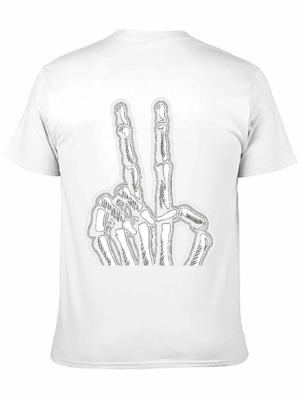 Skeleton Peace Sign Black Graphic Tee