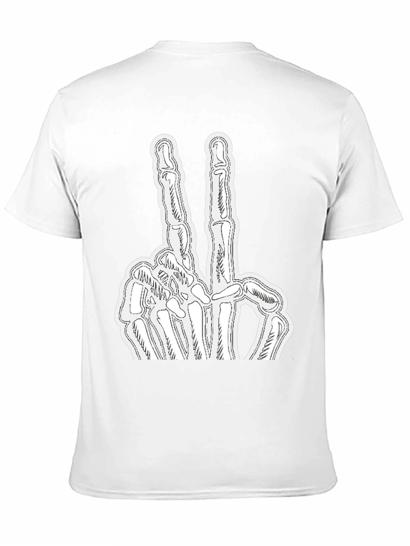 Skeleton Peace Sign Black Graphic Tee