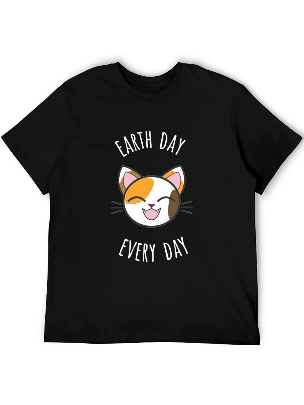 Earth Day Every Day Cat T-Shirt - Black