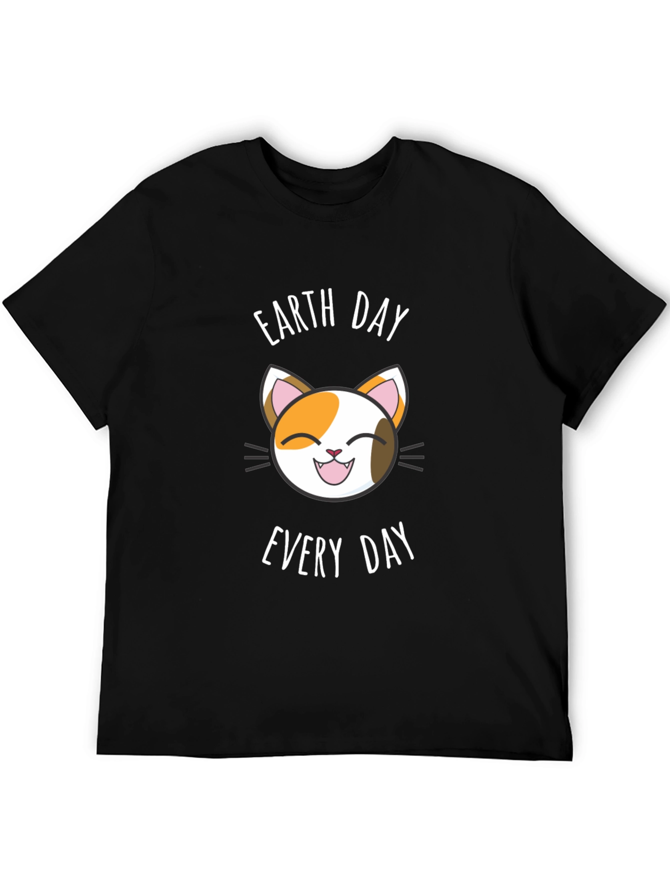 Earth Day Every Day Cat T-Shirt - Black