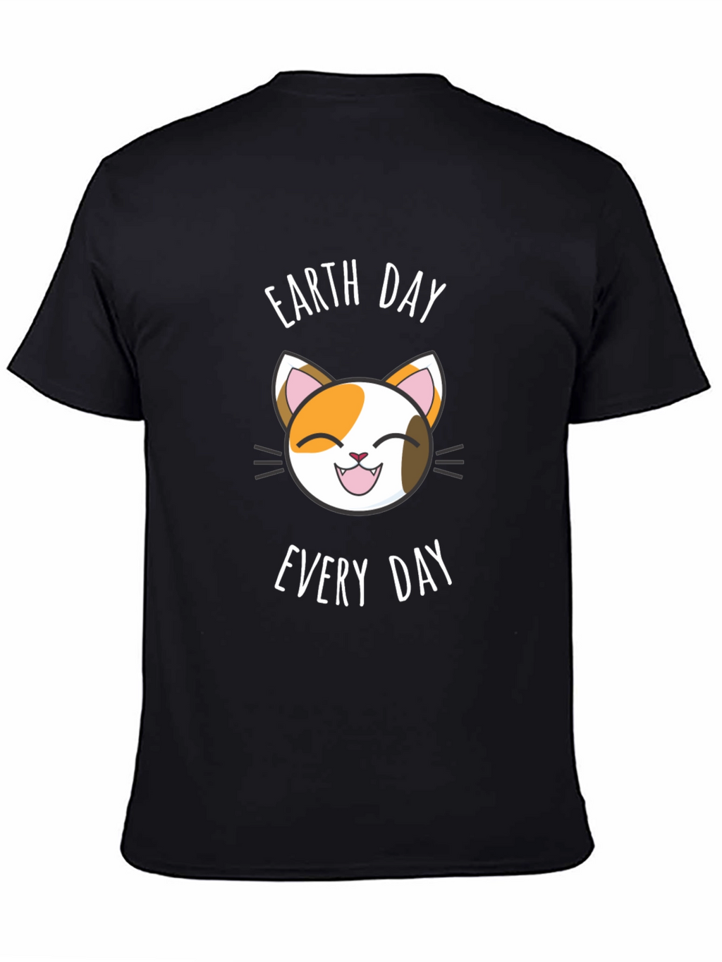 Earth Day Every Day Cat T-Shirt - Black