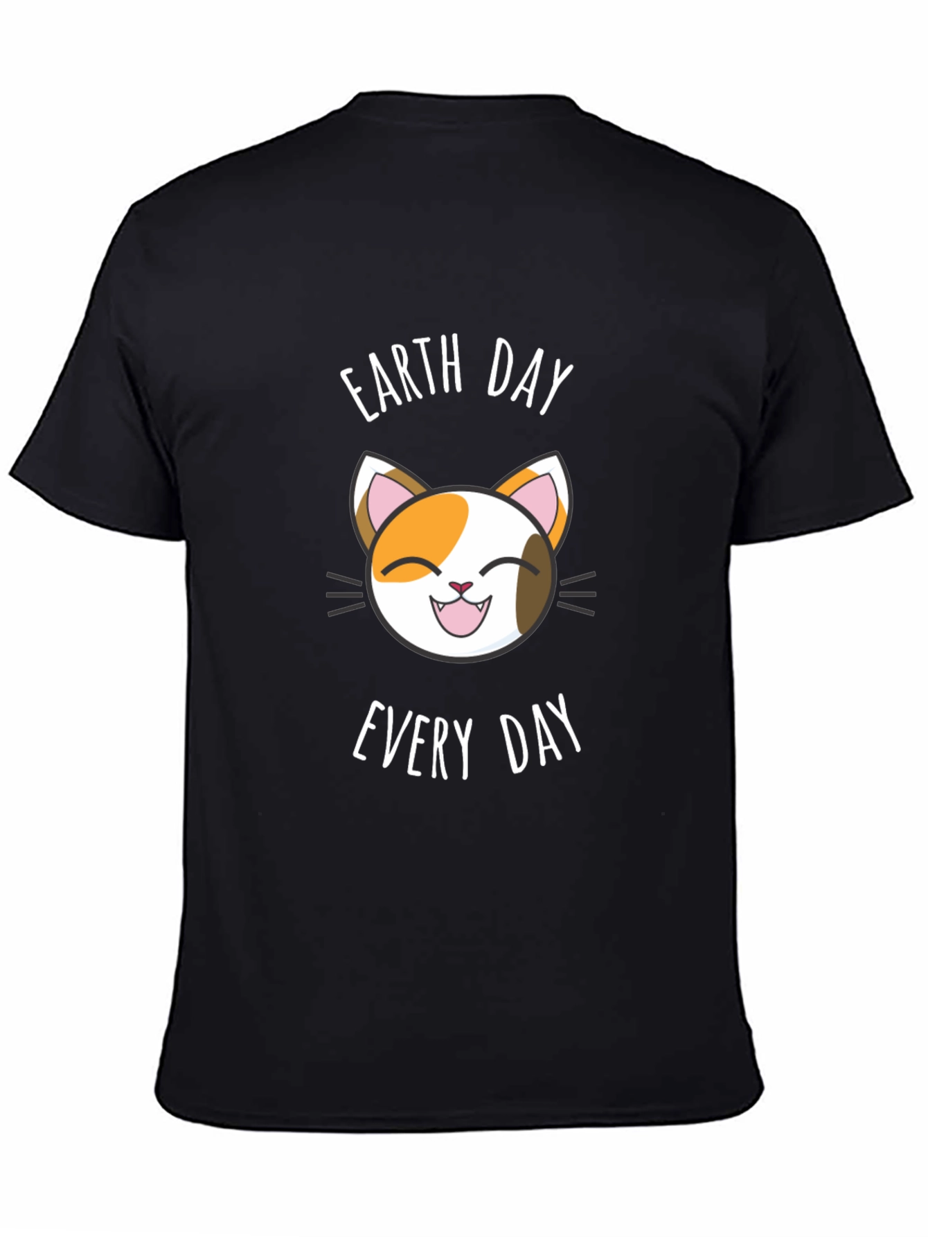 Earth Day Every Day Cat T-Shirt - Black