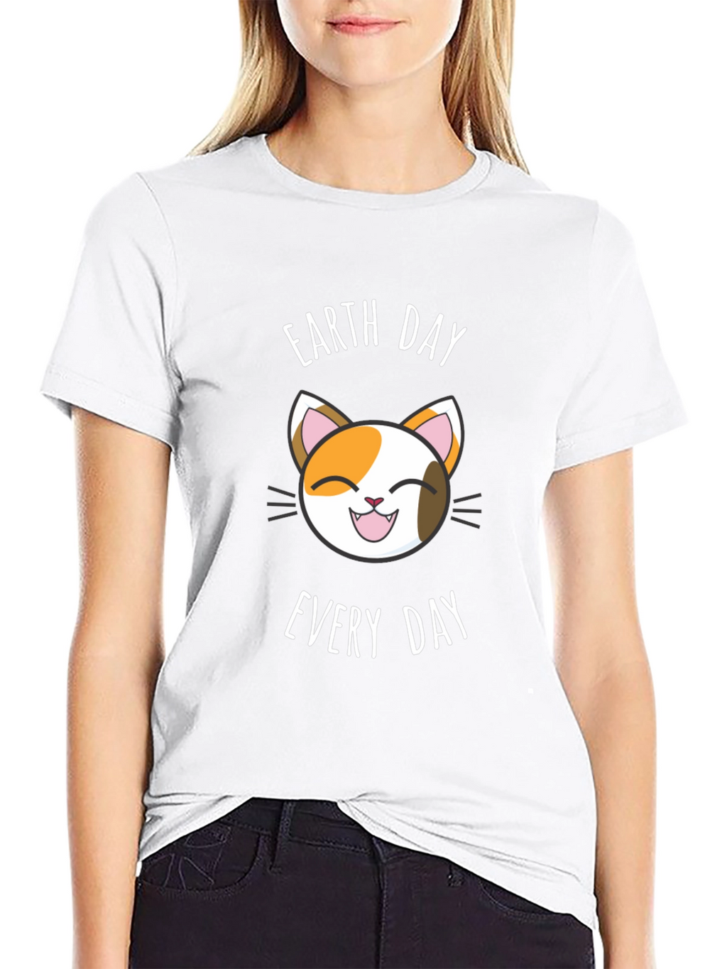 Earth Day Every Day Cat T-Shirt - Black