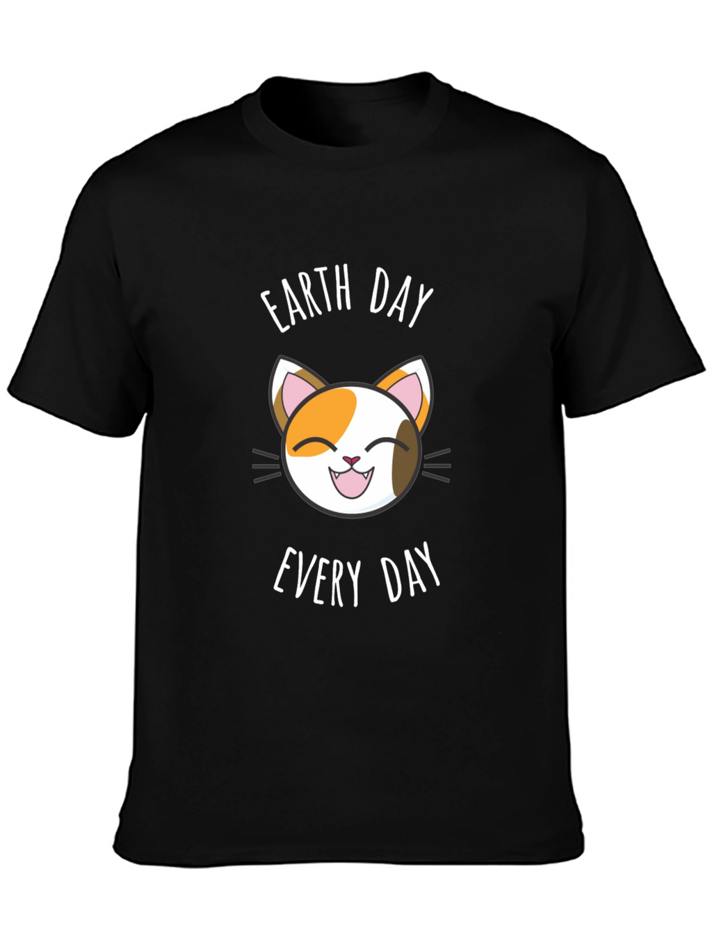 Earth Day Every Day Cat T-Shirt - Black