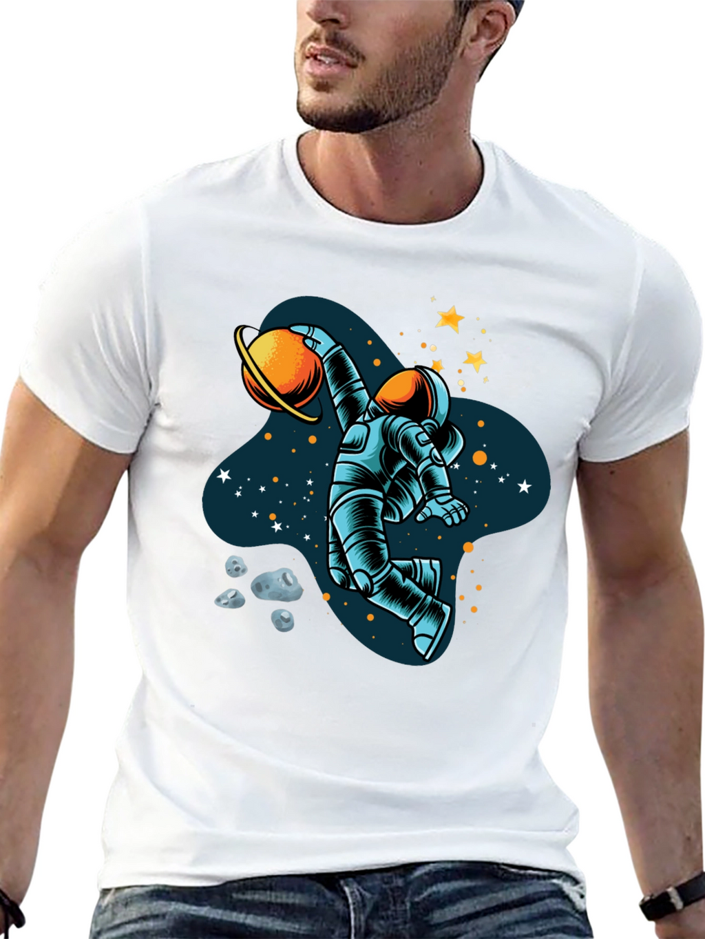 Astronaut Dunking Planet Graphic Tee
