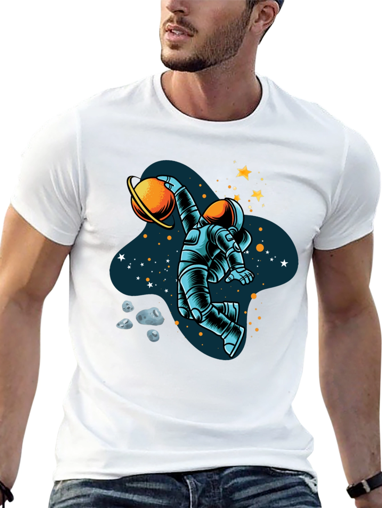 Astronaut Dunking Planet Graphic Tee