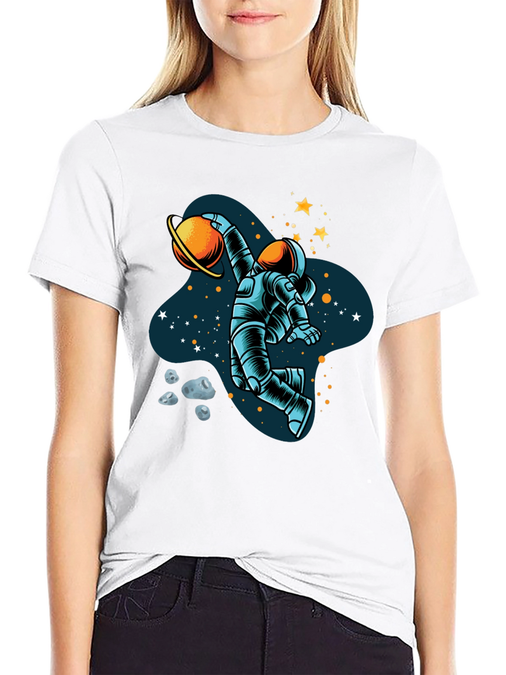 Astronaut Dunking Planet Graphic Tee