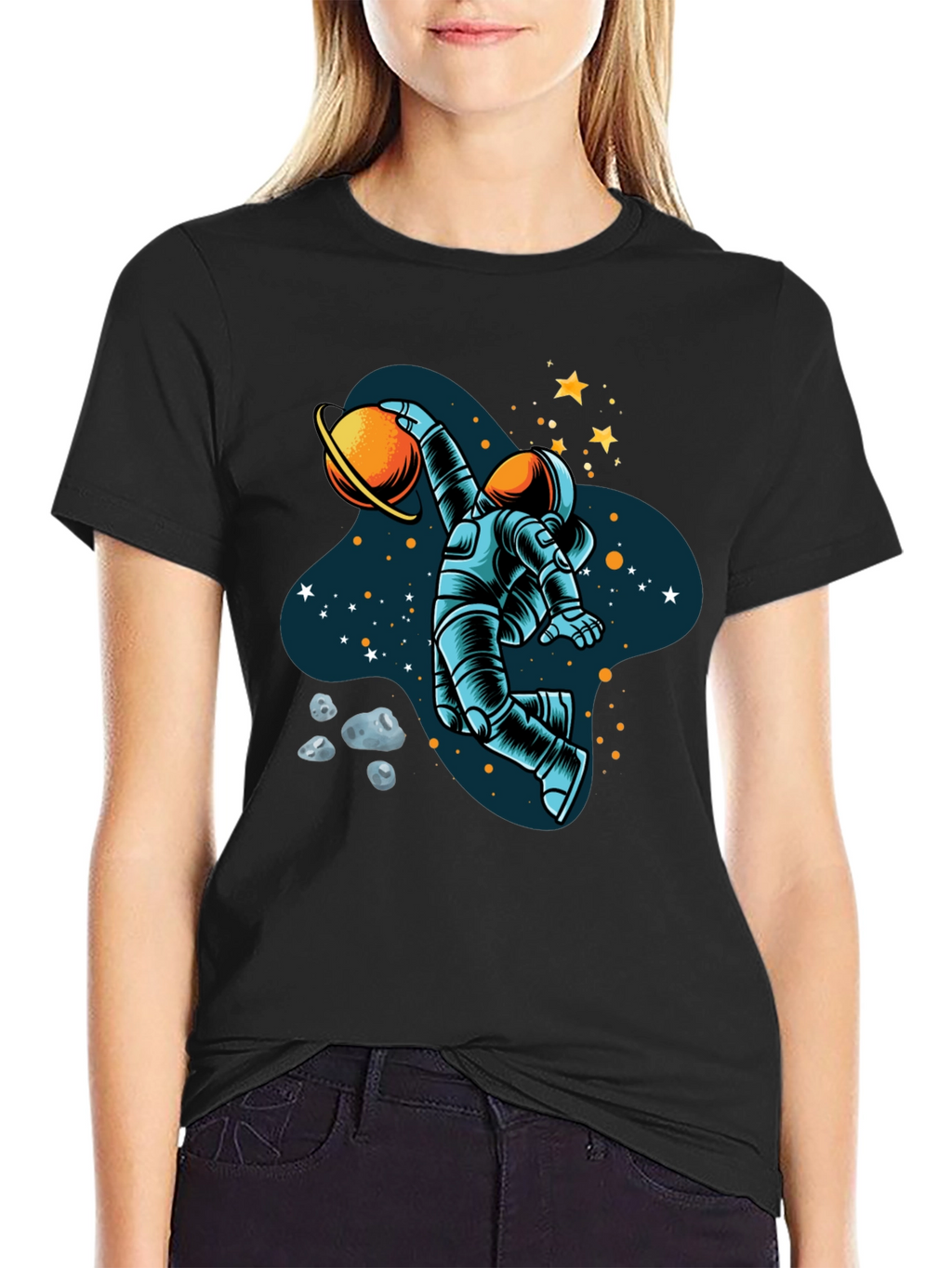 Astronaut Dunking Planet Graphic Tee