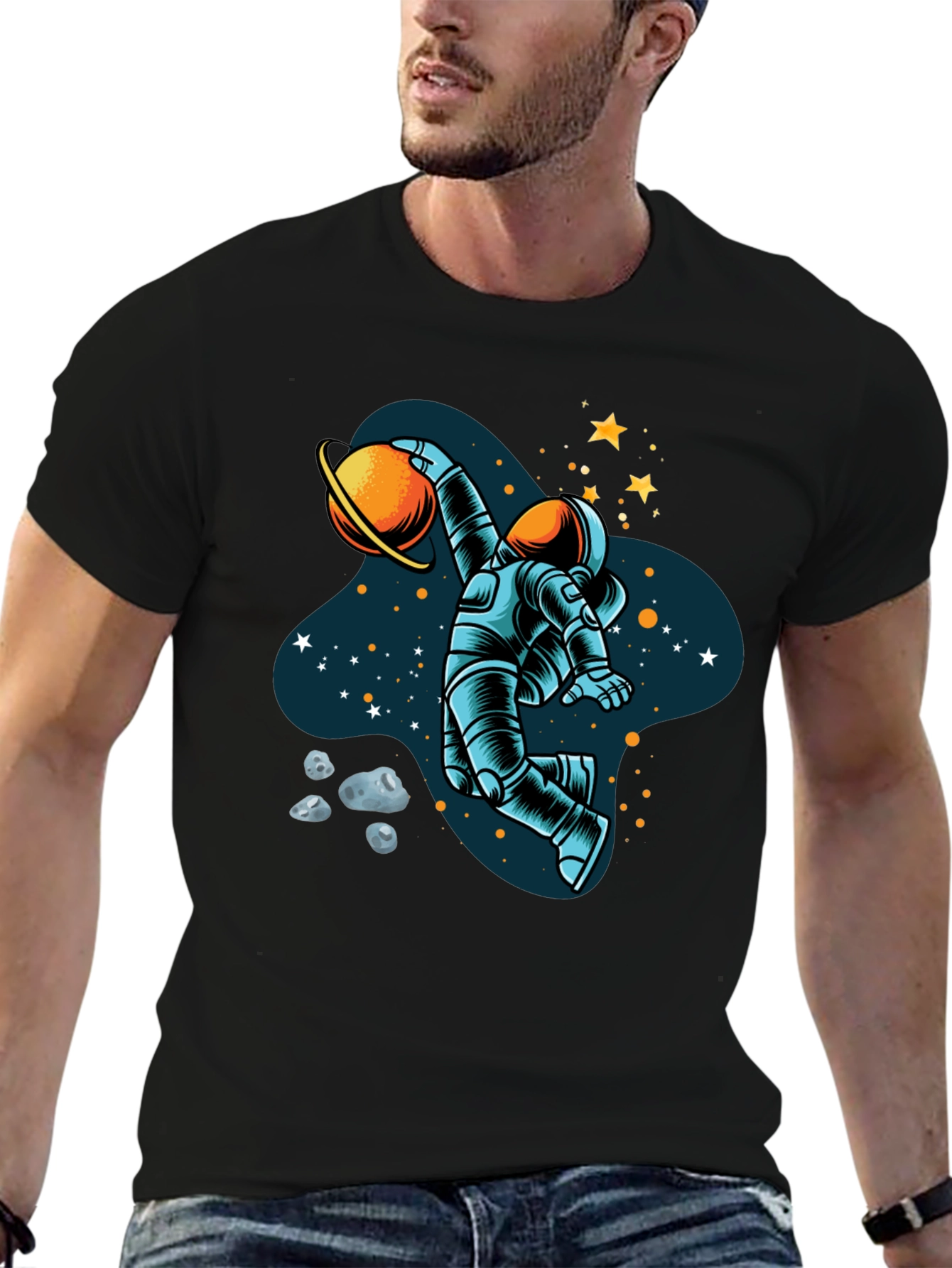 Astronaut Dunking Planet Graphic Tee