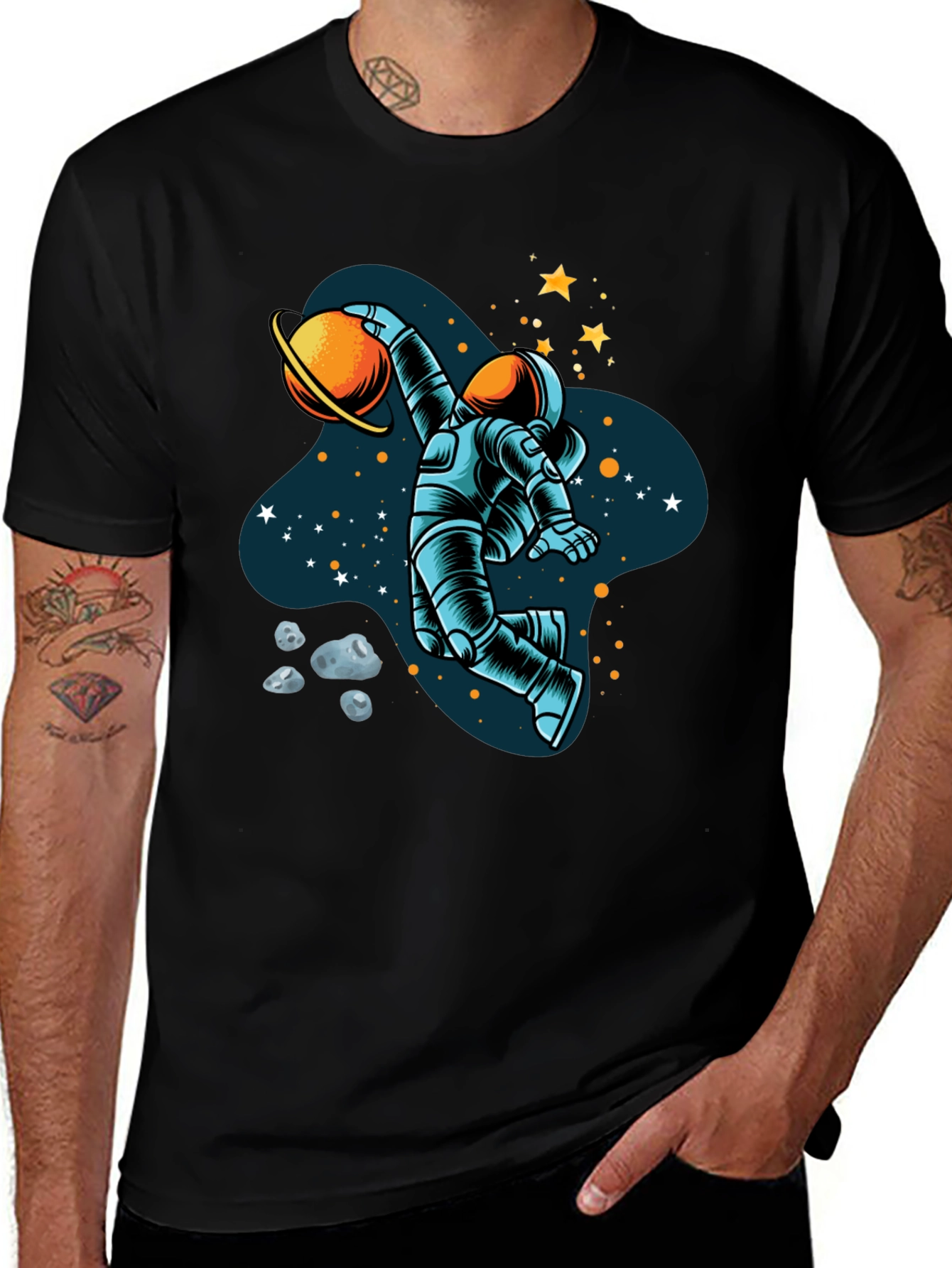 Astronaut Dunking Planet Graphic Tee