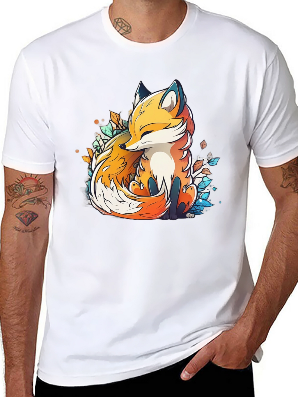 Stylized Fox Graphic T-Shirt