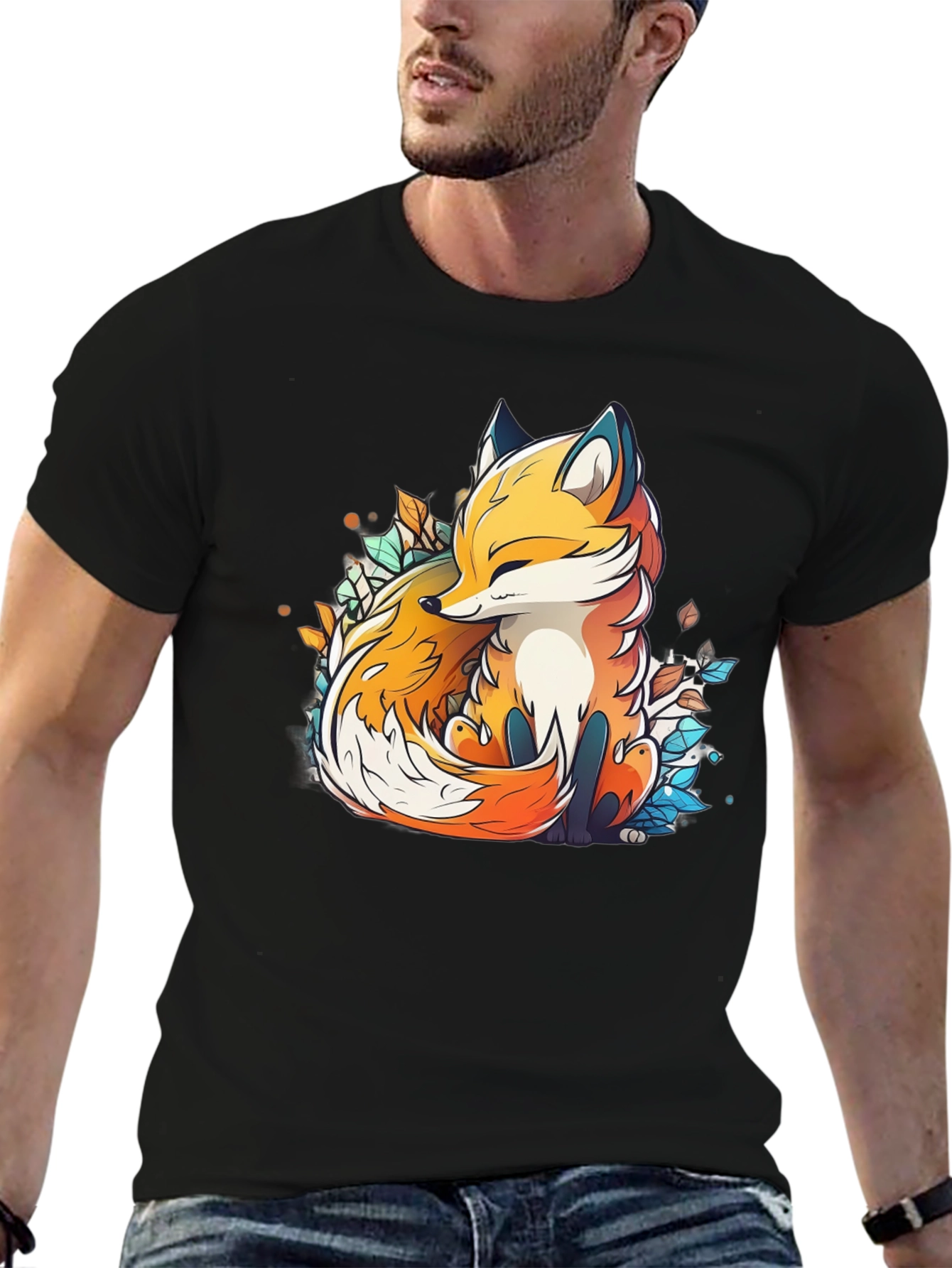 Stylized Fox Graphic T-Shirt