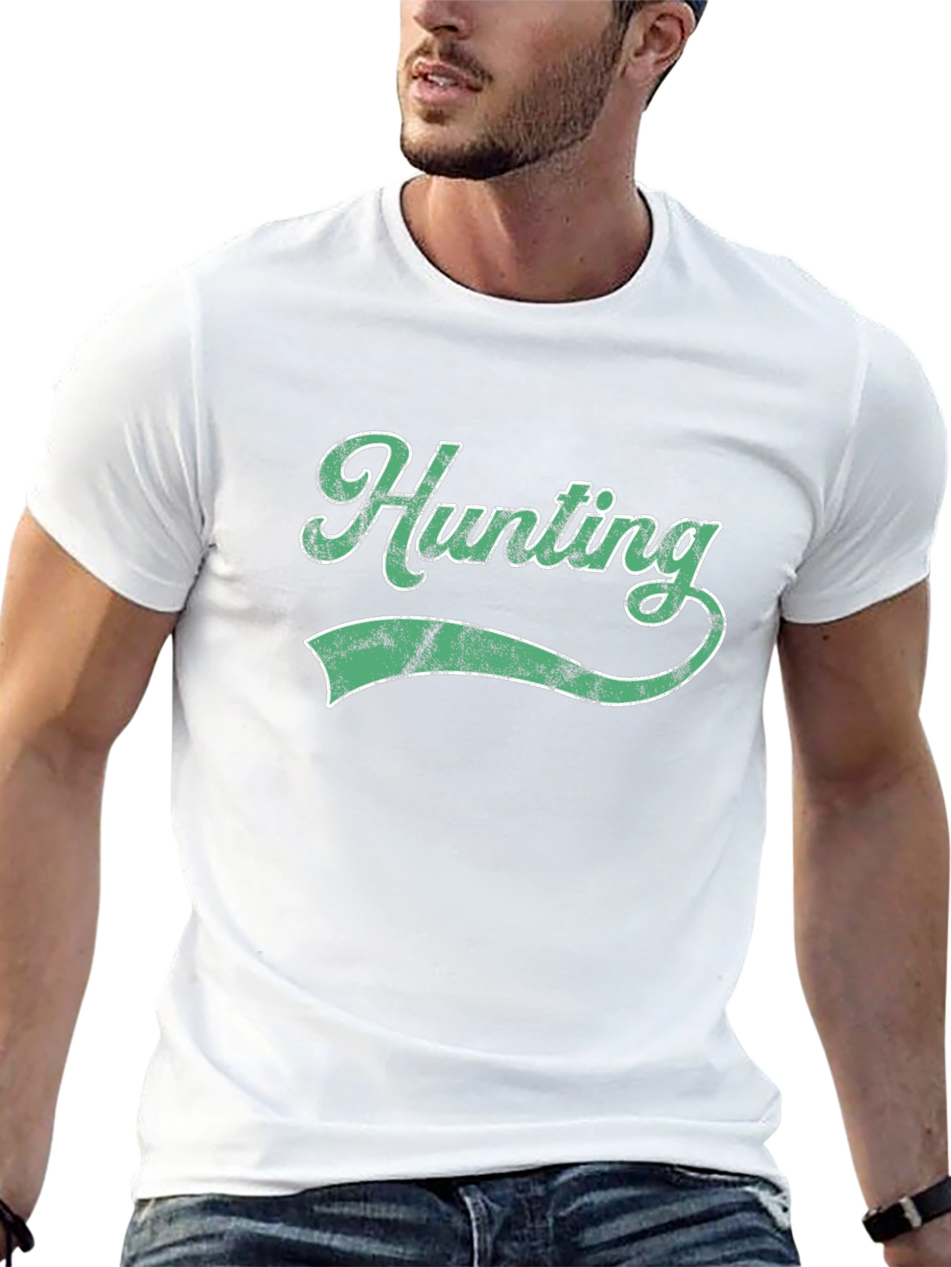 Hunting Graphic Tee - Black Cotton T-Shirt