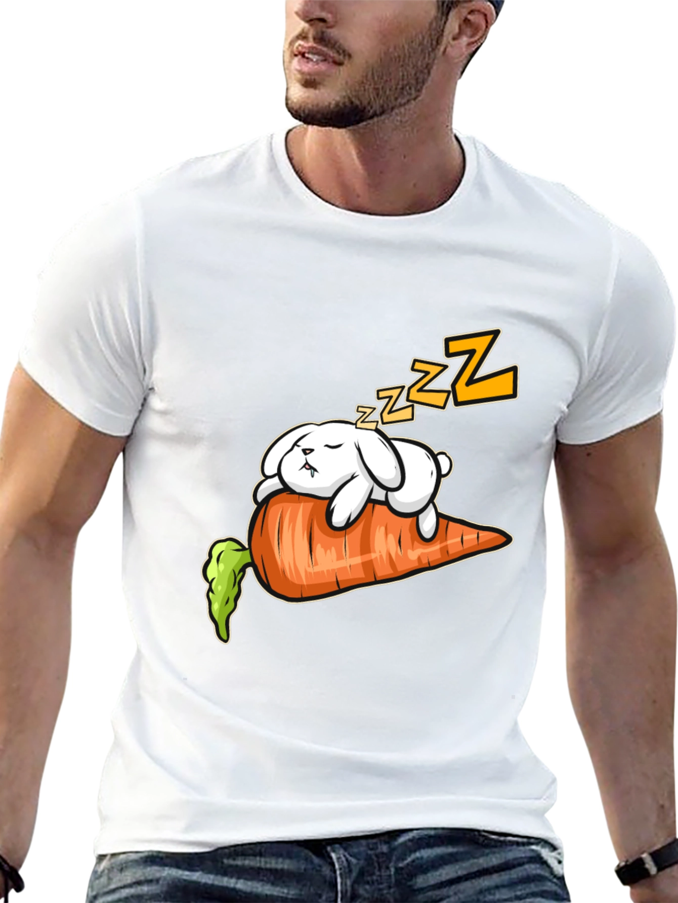 Sleeping Bunny on Carrot Graphic Tee