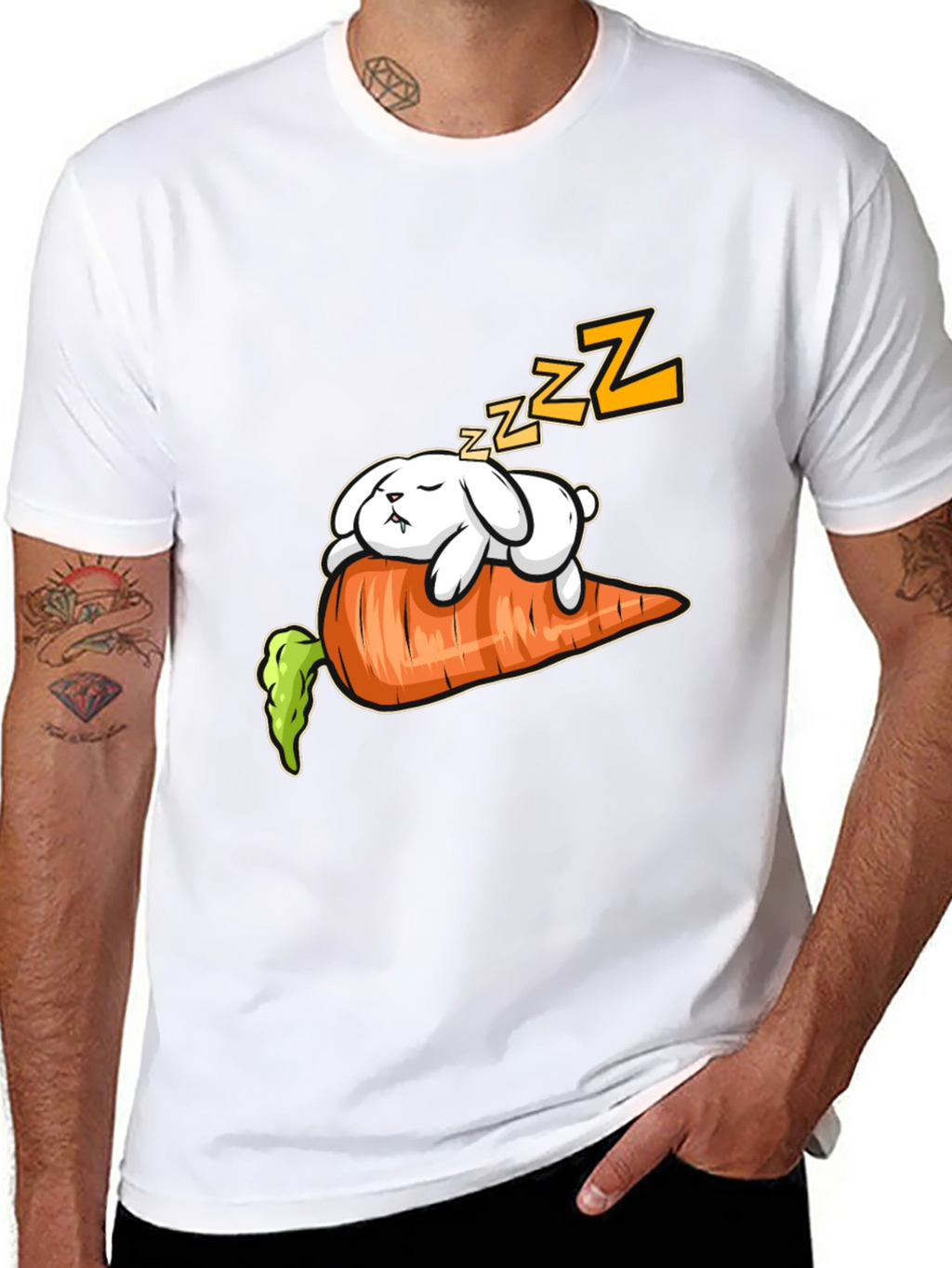 Sleeping Bunny on Carrot Graphic Tee