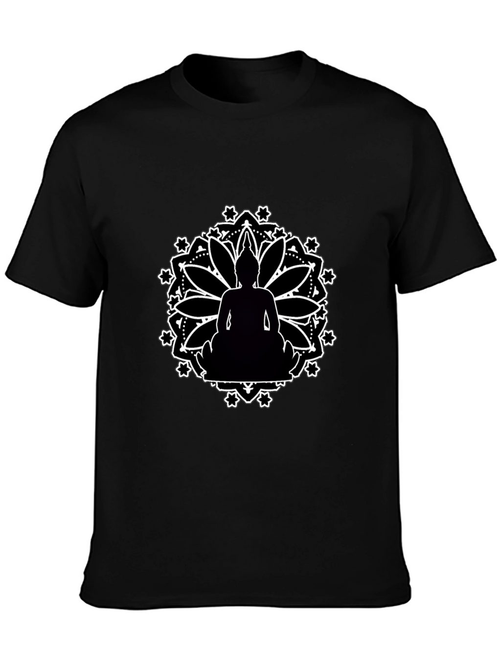 Buddha Mandala Graphic Black T-Shirt