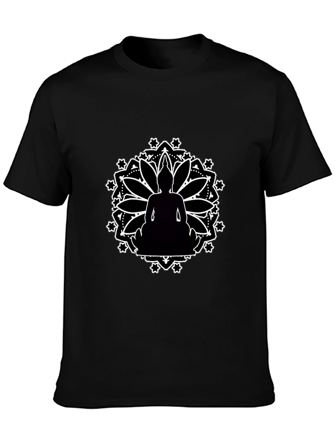 Buddha Mandala Graphic Black T-Shirt