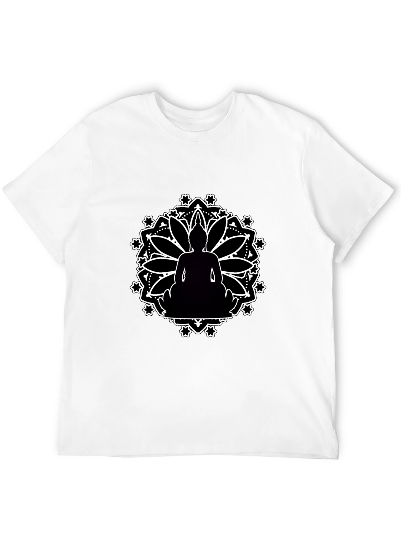Buddha Mandala Graphic Black T-Shirt