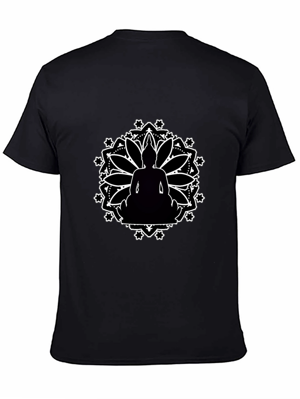 Buddha Mandala Graphic Black T-Shirt