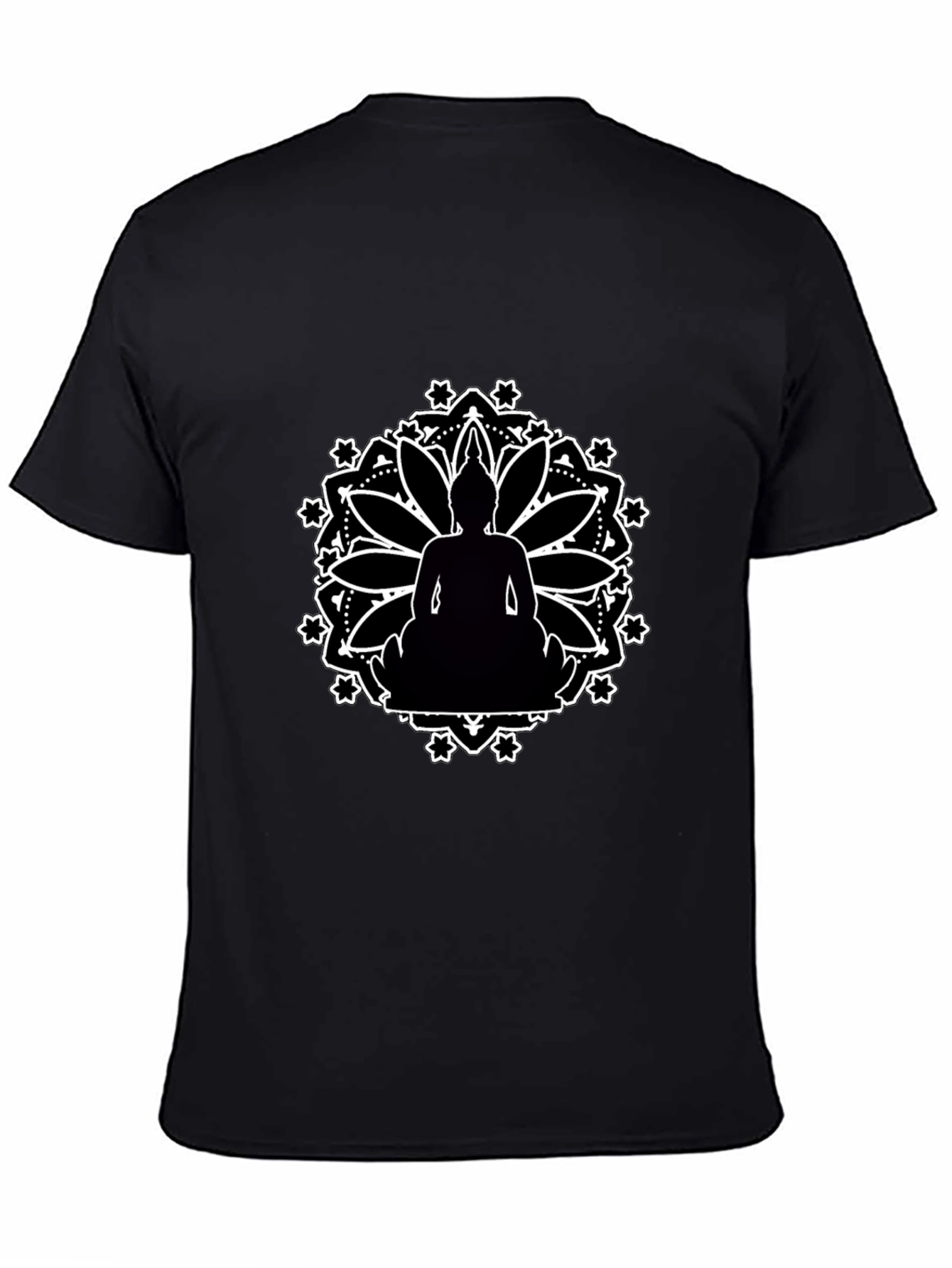 Buddha Mandala Graphic Black T-Shirt