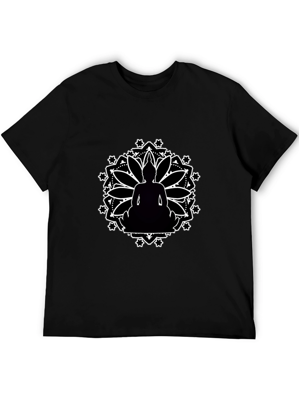 Buddha Mandala Graphic Black T-Shirt