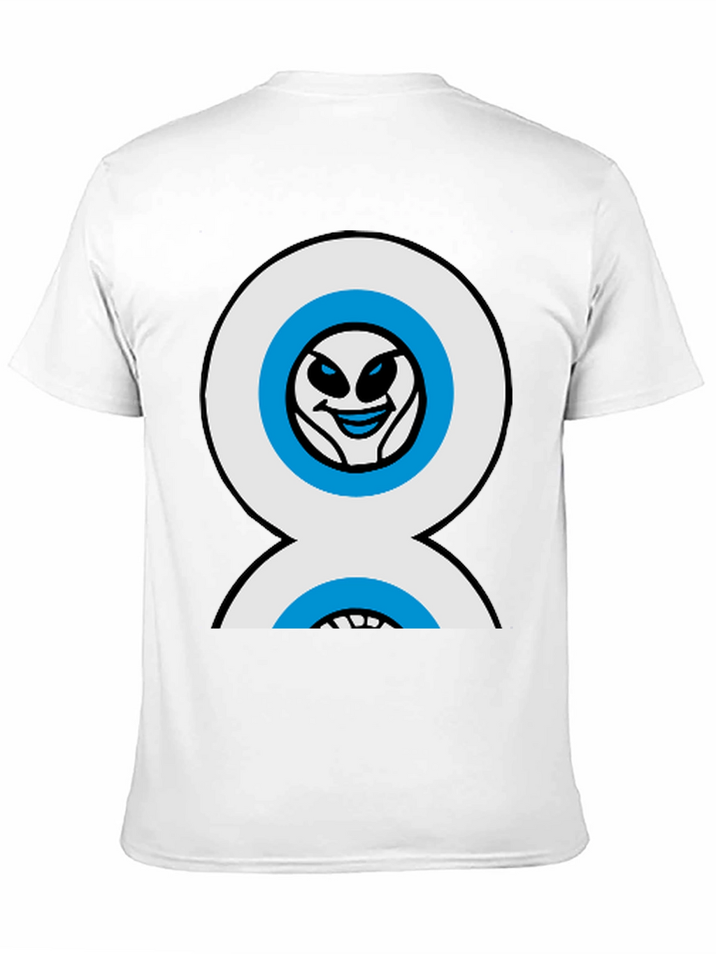 Funny Alien Double Eyes Black T-Shirt