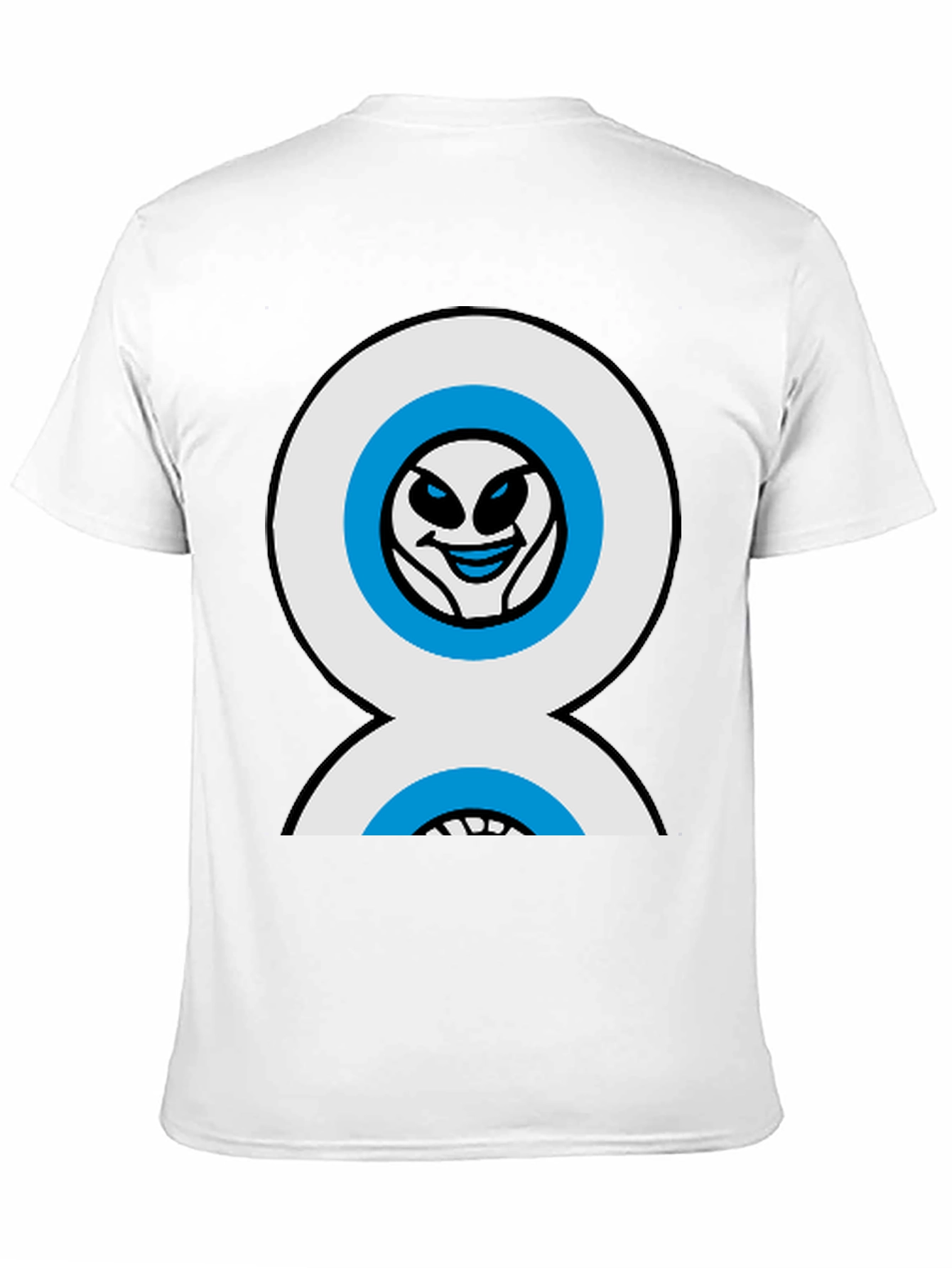 Funny Alien Double Eyes Black T-Shirt