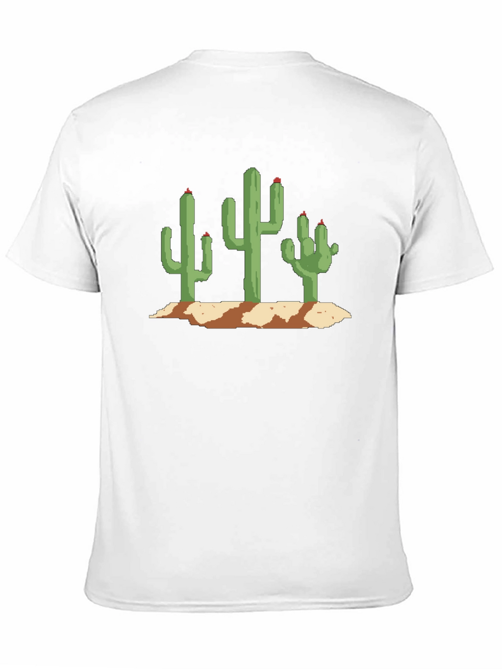 Pixel Cactus Graphic Tee - Black Cotton T-Shirt