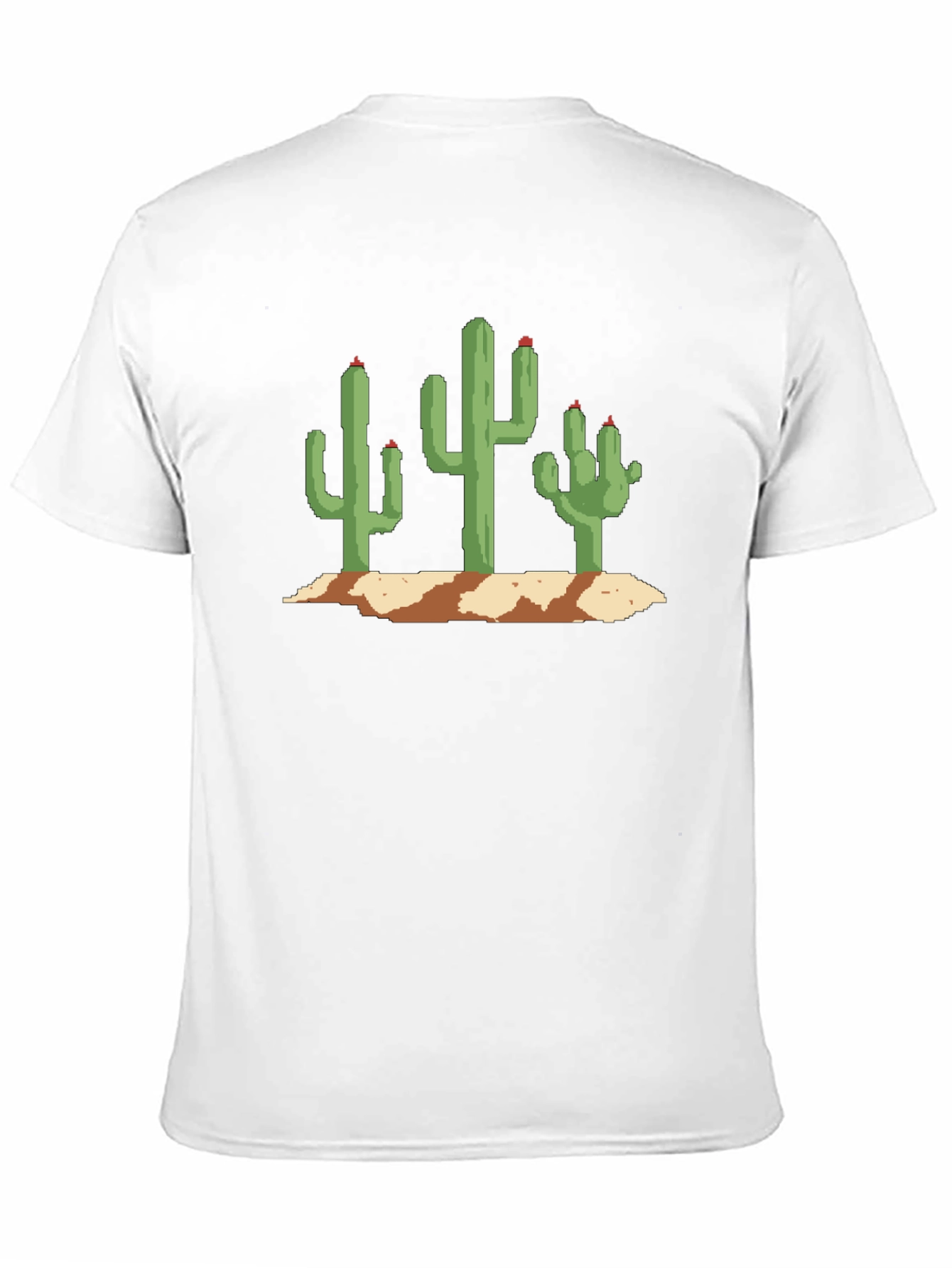 Pixel Cactus Graphic Tee - Black Cotton T-Shirt