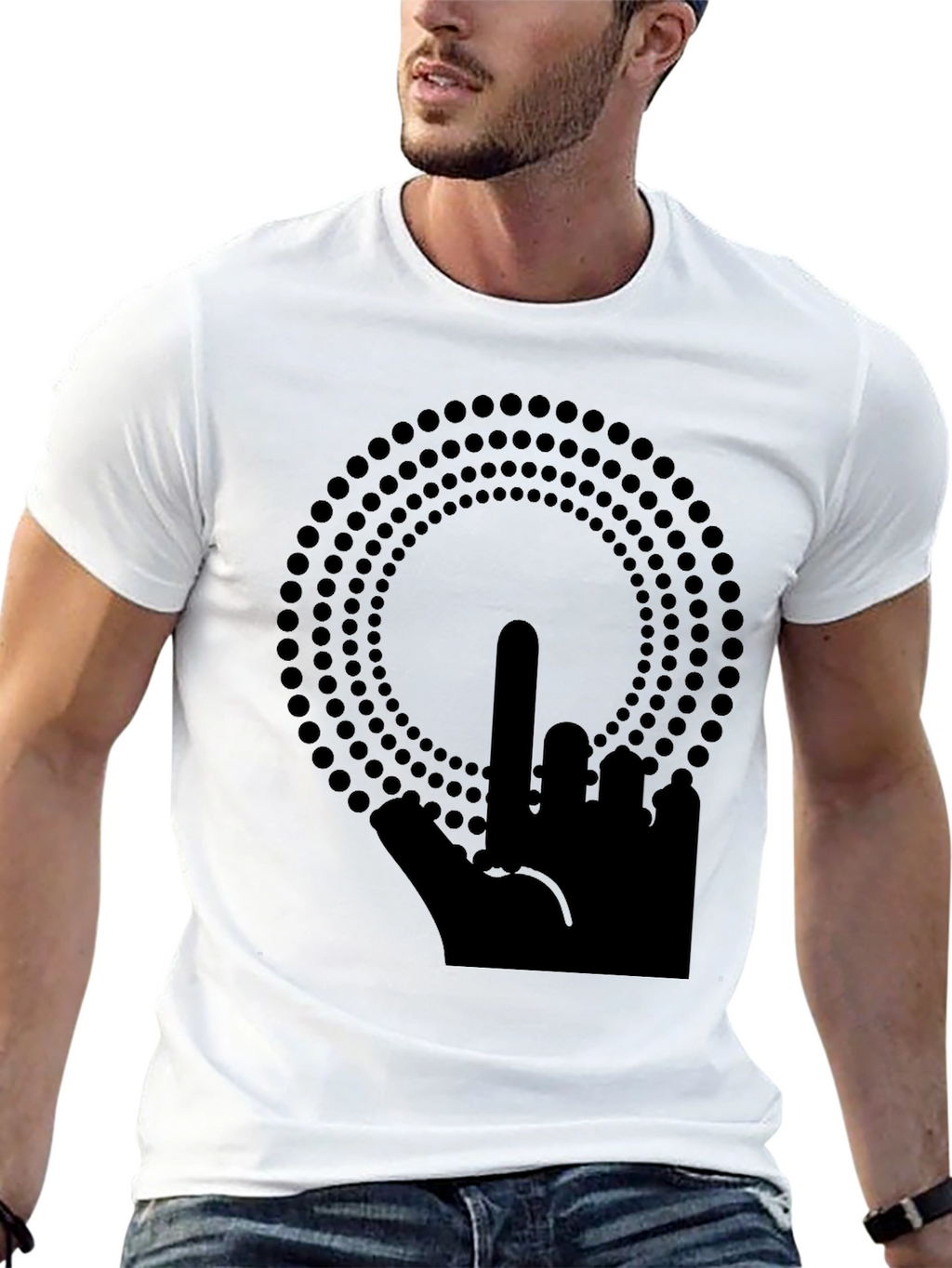 Offensive Finger Circle T-Shirt - Mens Black Tee