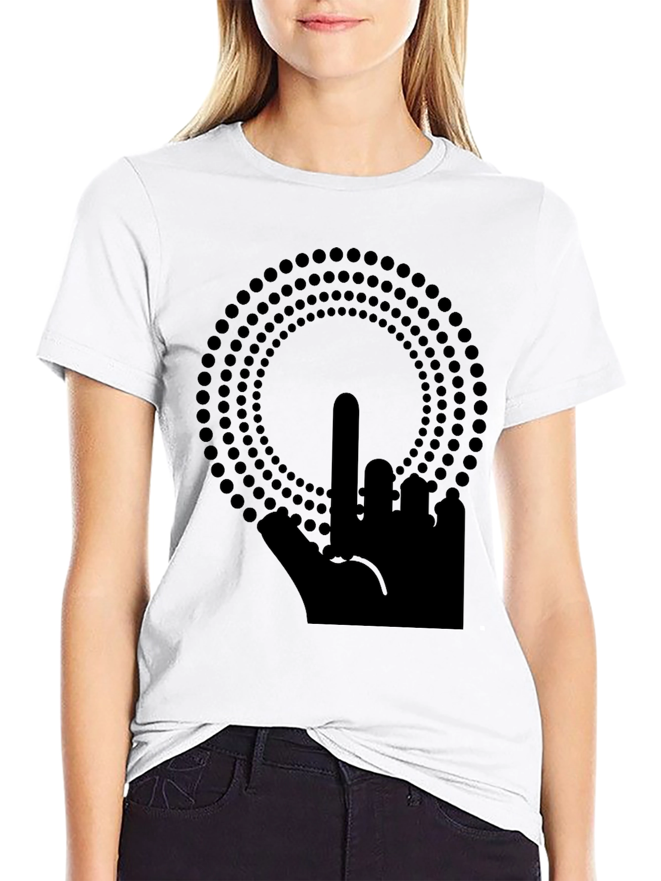Offensive Finger Circle T-Shirt - Mens Black Tee