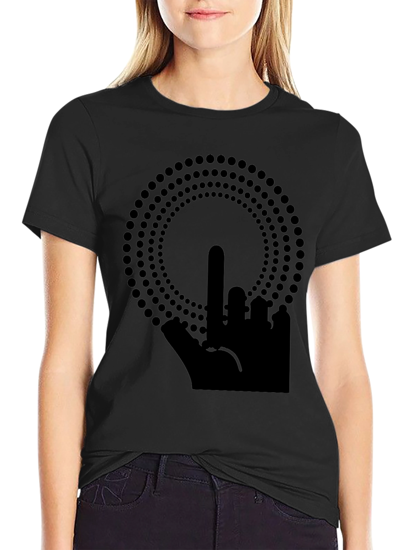 Offensive Finger Circle T-Shirt - Mens Black Tee