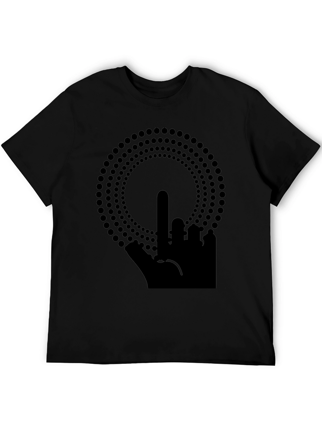 Offensive Finger Circle T-Shirt - Mens Black Tee