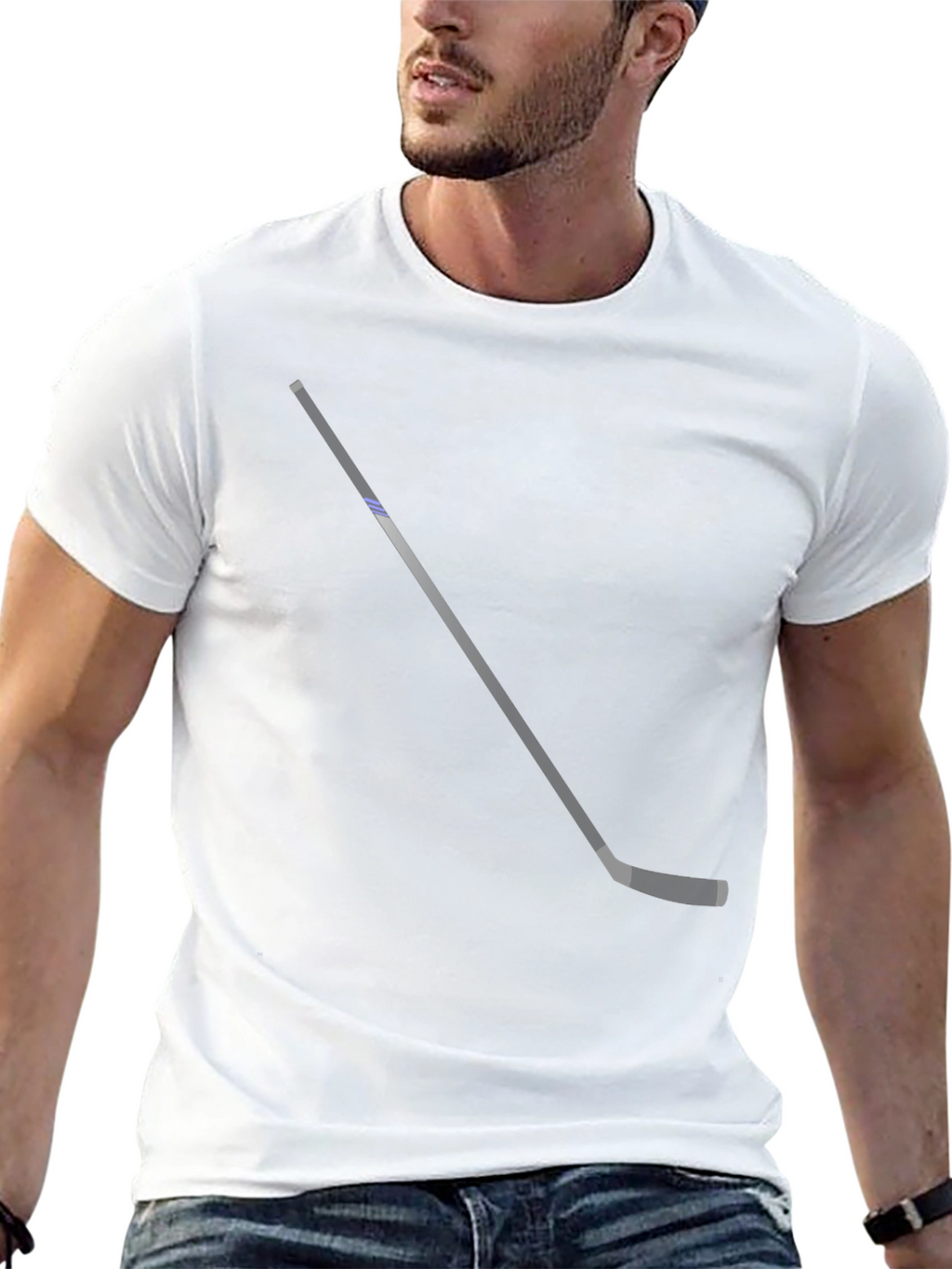 Cool Hockey Stick Graphic Tee - Black
