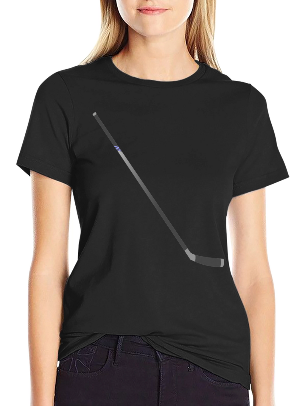 Cool Hockey Stick Graphic Tee - Black