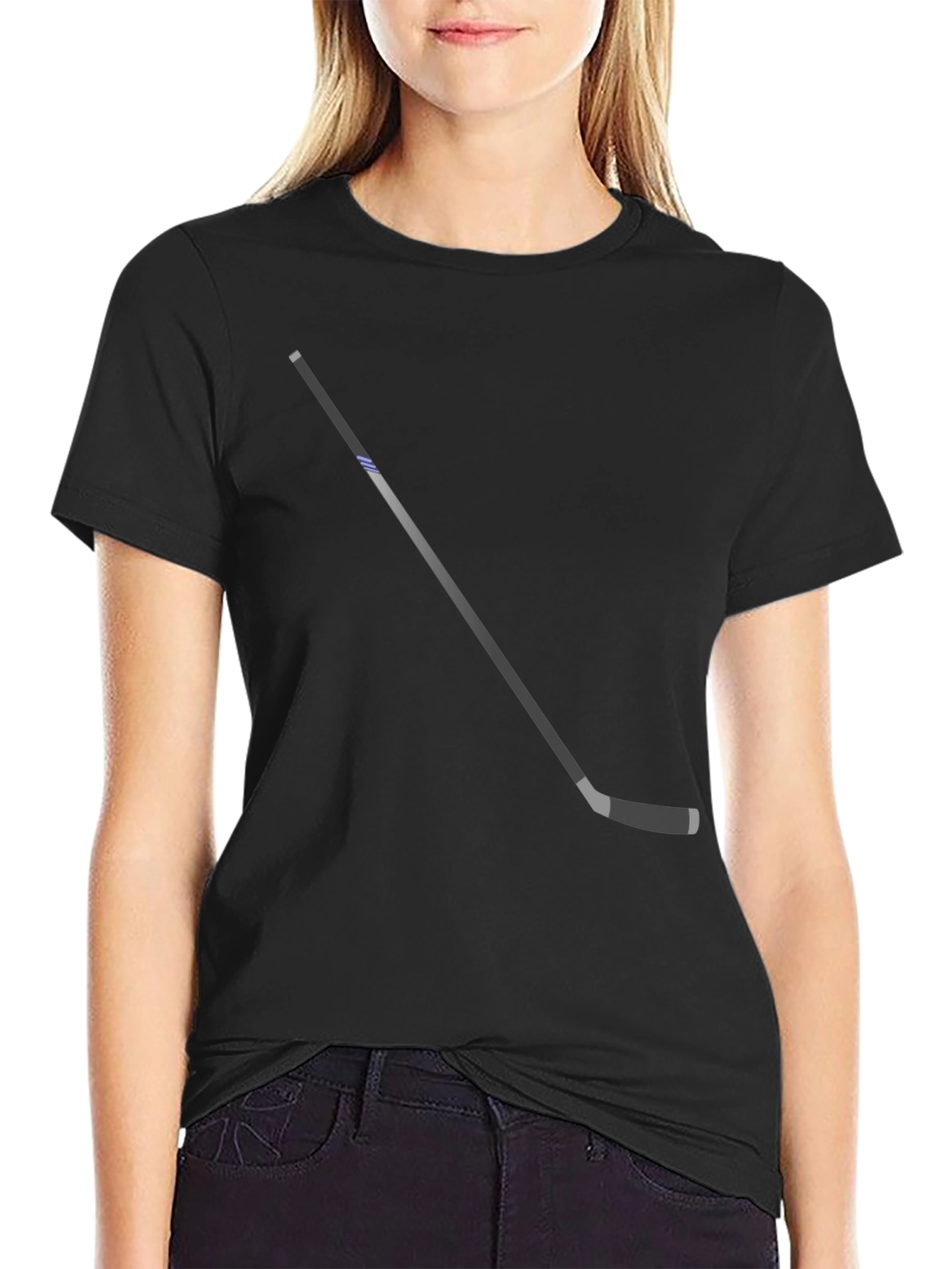 Cool Hockey Stick Graphic Tee - Black