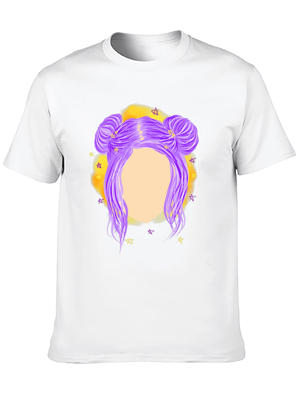 Cosmic Bun Hair T-Shirt - Black