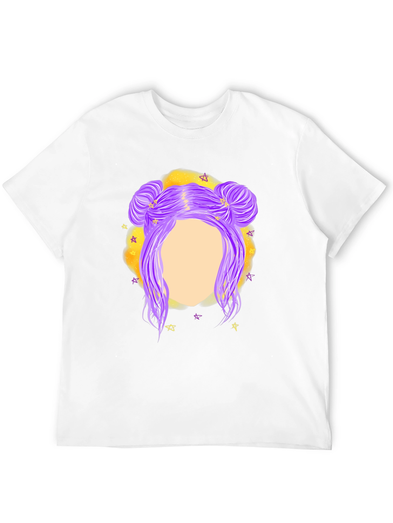 Cosmic Bun Hair T-Shirt - Black