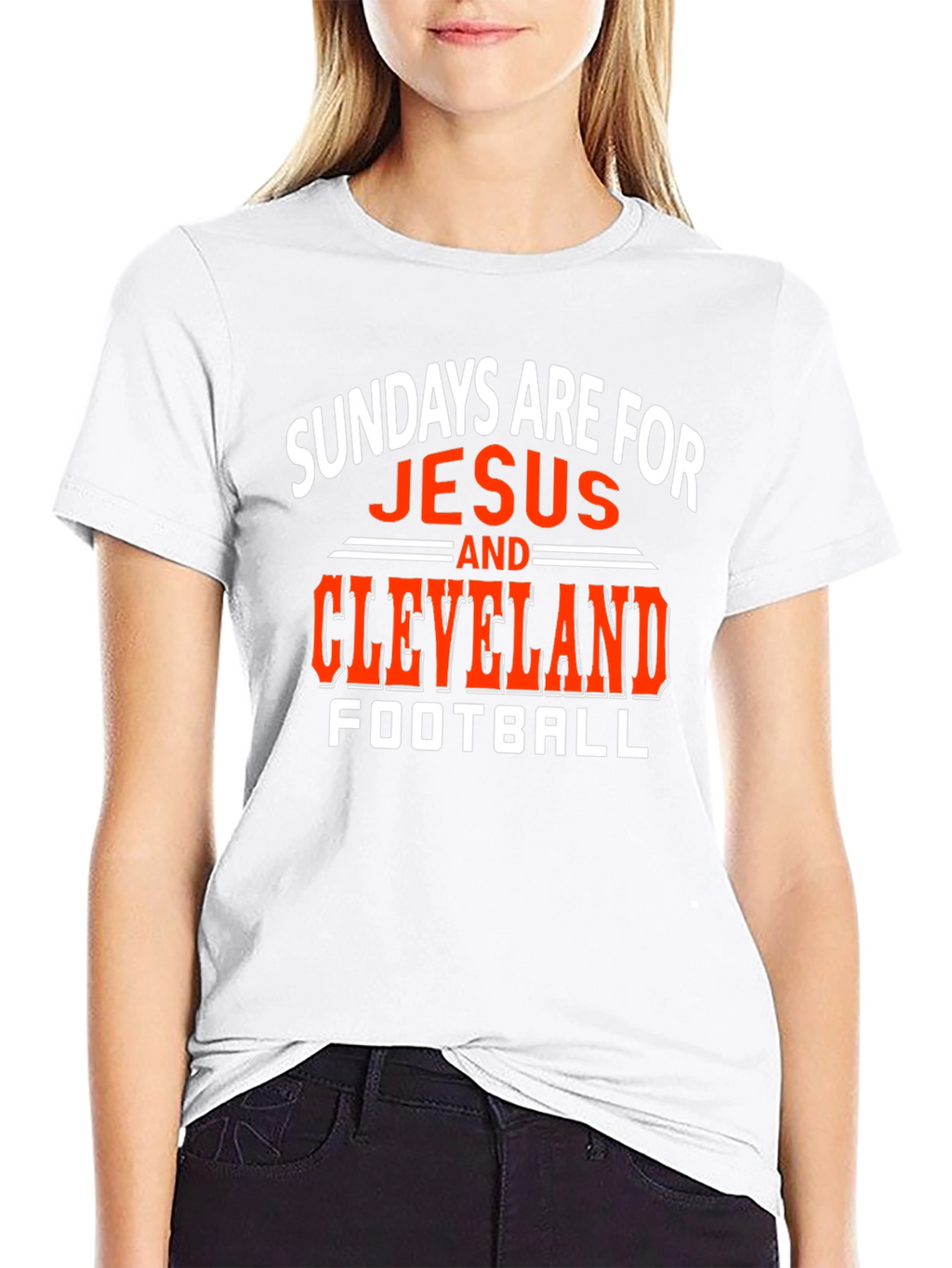 Sundays Are For Jesus and Cleveland Football T-Shirt
