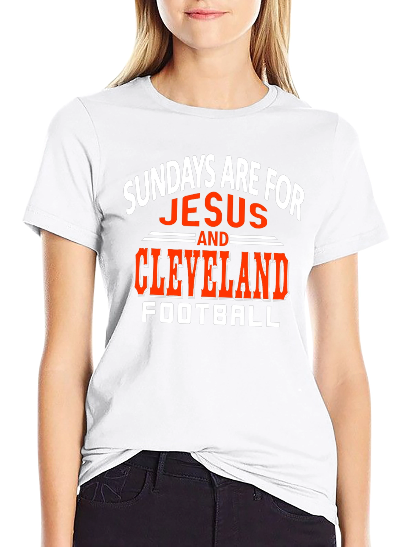 Sundays Are For Jesus and Cleveland Football T-Shirt