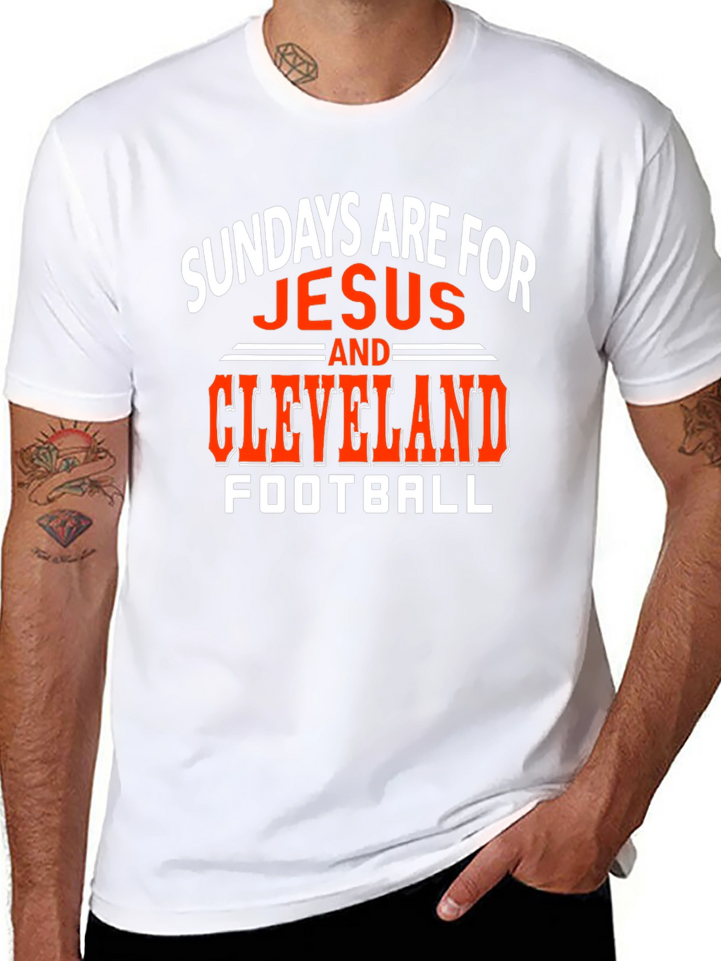 Sundays Are For Jesus and Cleveland Football T-Shirt