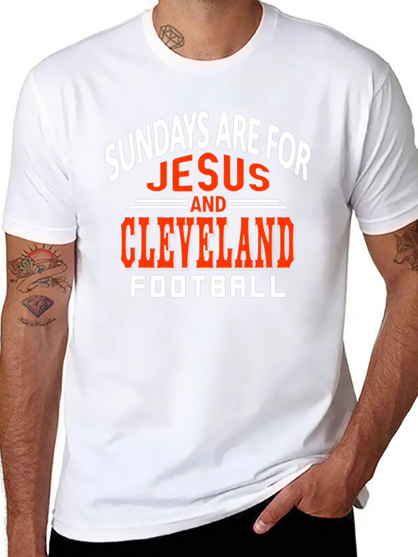 Sundays Are For Jesus and Cleveland Football T-Shirt