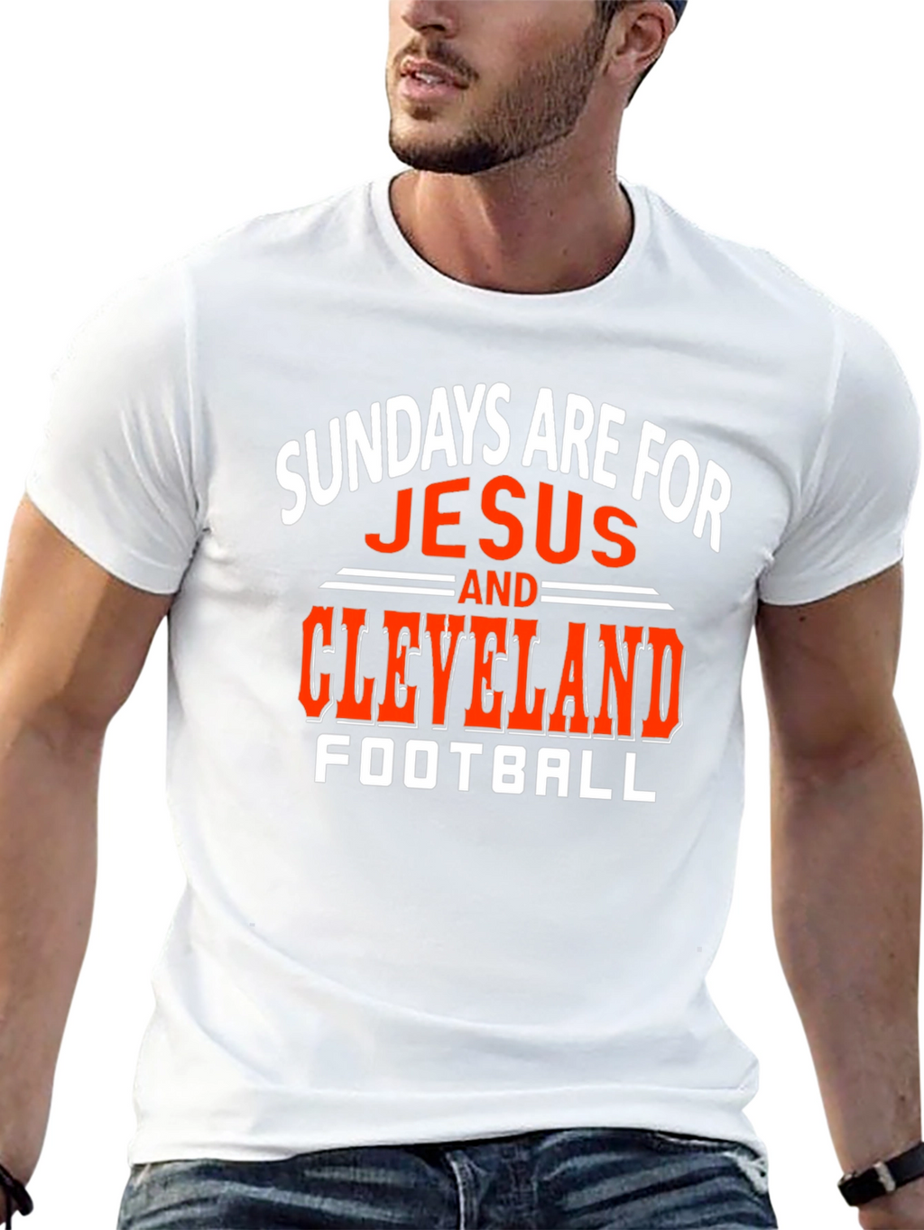 Sundays Are For Jesus and Cleveland Football T-Shirt